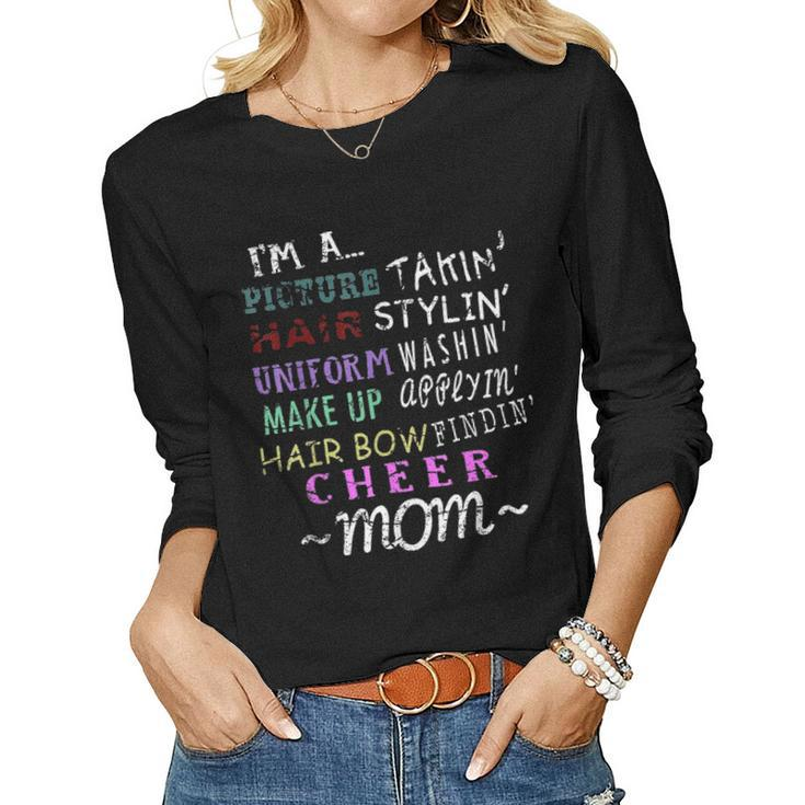 Funny Cheerleading Mom S For Cheer Moms Women Graphic Long Sleeve T-shirt