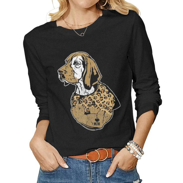 Funny Leopard Dog Beagle Mom Costume Mothers Day Gift Women Graphic Long Sleeve T-shirt