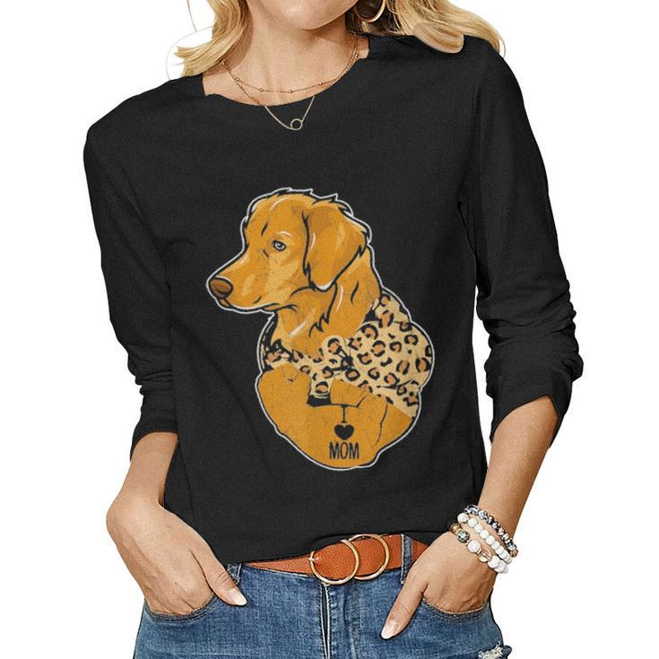 Funny Leopard Labrador Retriever Mom Costume Mothers Day Women Graphic Long Sleeve T-shirt