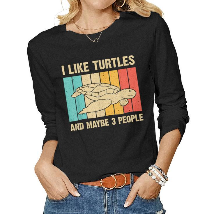 Funny Turtle Design Sea Turtle Lover Men Women Boys Girls  Women Graphic Long Sleeve T-shirt
