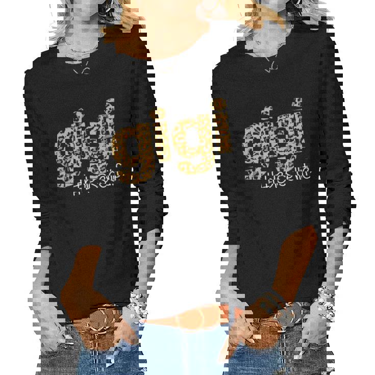Gigi Blessed Life Leopard Funny Gigi Gift For Mom Women V2 Women Graphic Long Sleeve T-shirt
