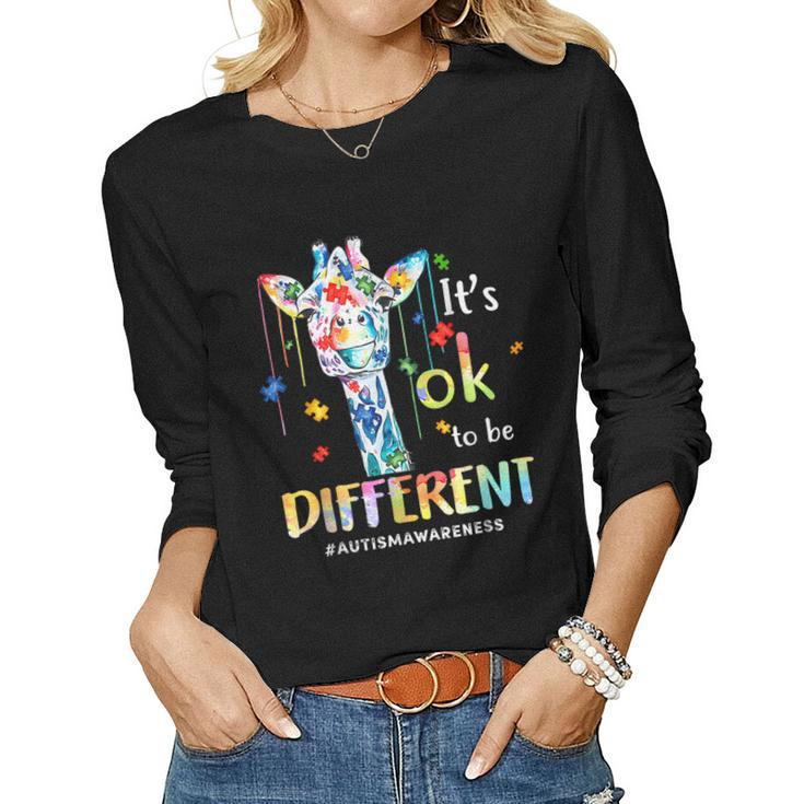 Giraffe Acceptance Kids Boys Girls Its Ok To Be Different Women Long Sleeve T-shirt