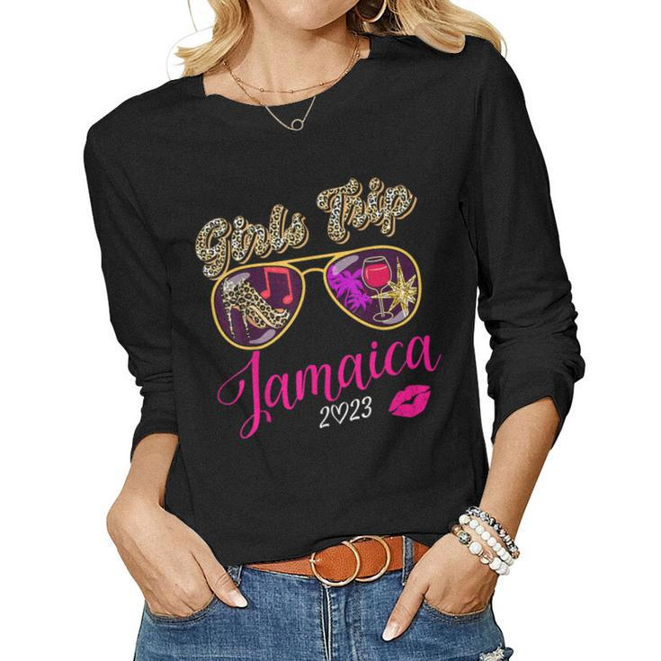 Girls Trip Jamaica 2023 For Womens Weekend Birthday Squad Women Long Sleeve T-shirt