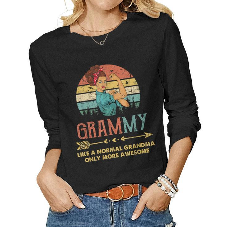 Grammy Like A Normal Grandma Only More Awesome Women Grandma  Women Graphic Long Sleeve T-shirt