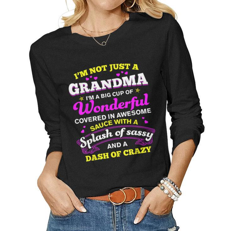 Grandma A Big Cup Of Wonderful Grandma Women Long Sleeve T-shirt