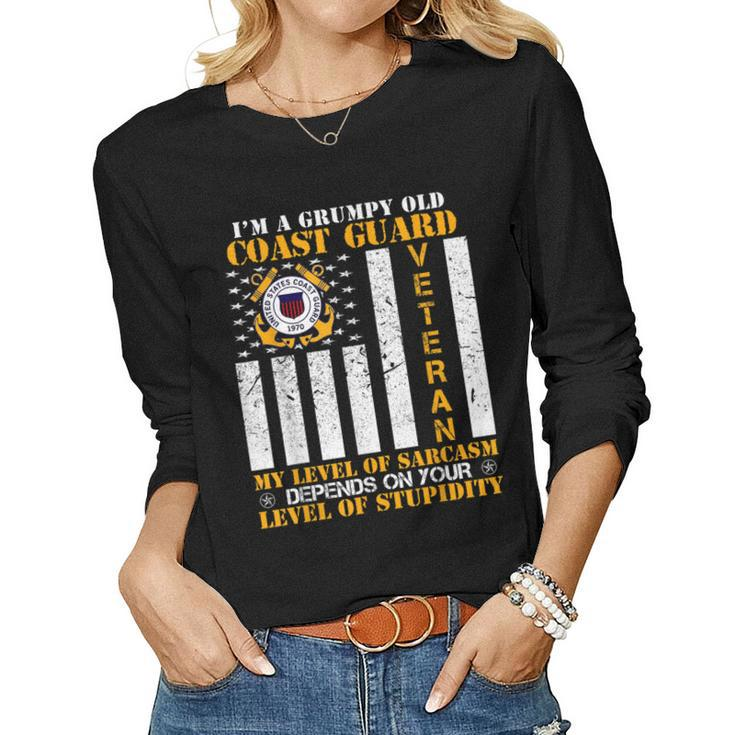 Im A Grumpy Old Coast Guard Veteran For Men Women Women Long Sleeve T-shirt