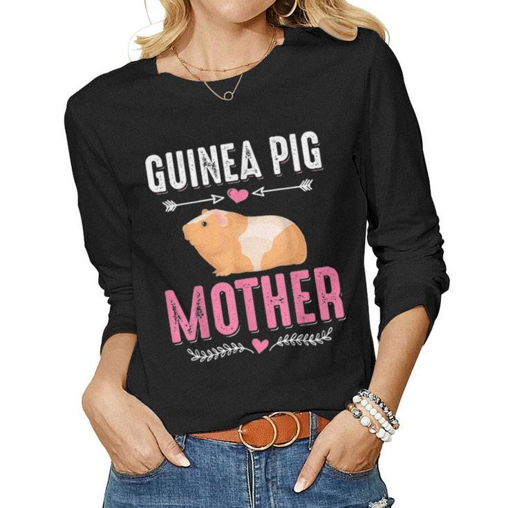 Guinea Pig Mother Rodent Pet Love Women Graphic Long Sleeve T-shirt
