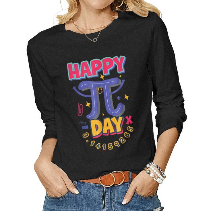Happy Pi Day 314 Vintage Stem Science Or Math Teacher  Women Graphic Long Sleeve T-shirt