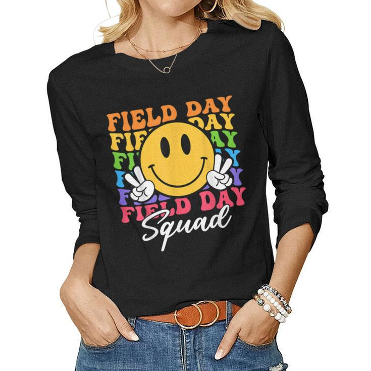 Hippie Field Day Squad For Teacher Kids Retro Field Day 2023 Women Long Sleeve T-shirt