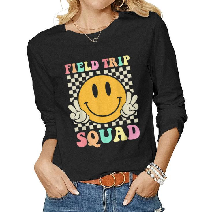 Hippie Field Trip Squad For Teacher Kids Field Day 2023 Women Long Sleeve T-shirt