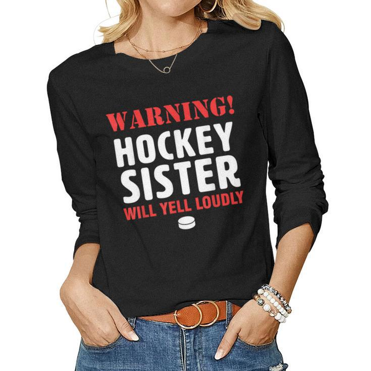 Hockey Sister Sibling Family T Women Long Sleeve T-shirt