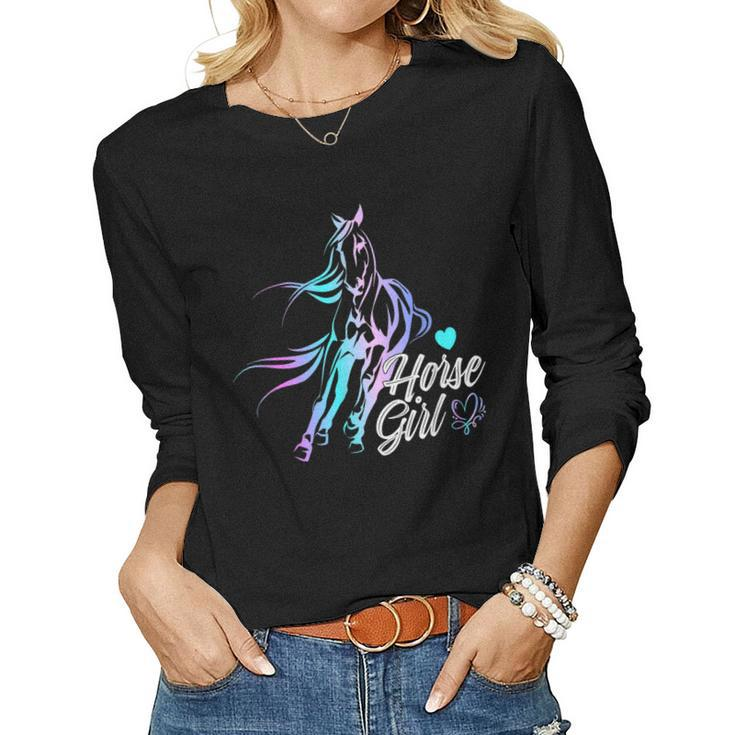 Horse Bandana T  For Horseback Riding Horse Lover  Women Graphic Long Sleeve T-shirt