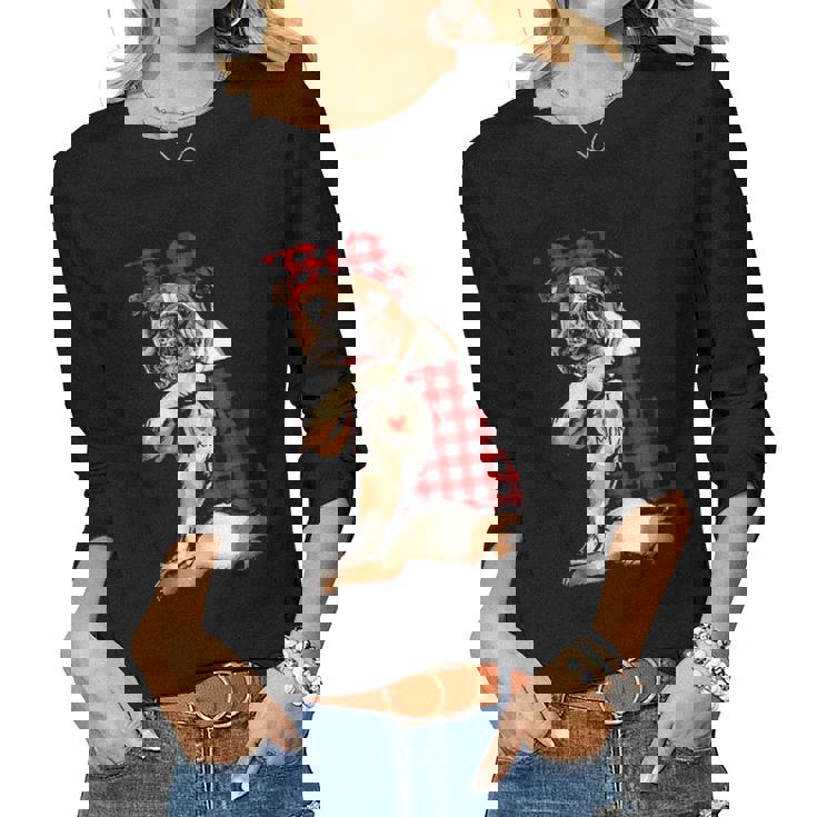 I Love Mom Tattoo Funny Bulldog Dog Lovers Bandana Women Graphic