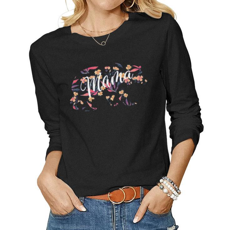 I Love My Mom Best Mom Mother  Floral Mama Bear Women Graphic Long Sleeve T-shirt