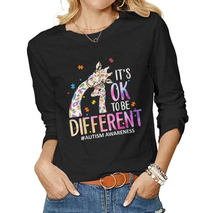 Its Ok To Be Different Autism Awareness Acceptance Be Kind Women Long Sleeve T-shirt