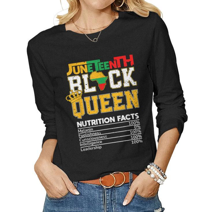 Junenth Black Queen Nutrition African American Women Girl Women Long Sleeve T-shirt