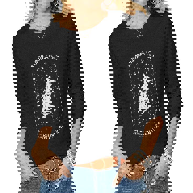 Karma Is Cat Music Celestial Pet Girls Boys Kids Youth Women Long Sleeve T-shirt