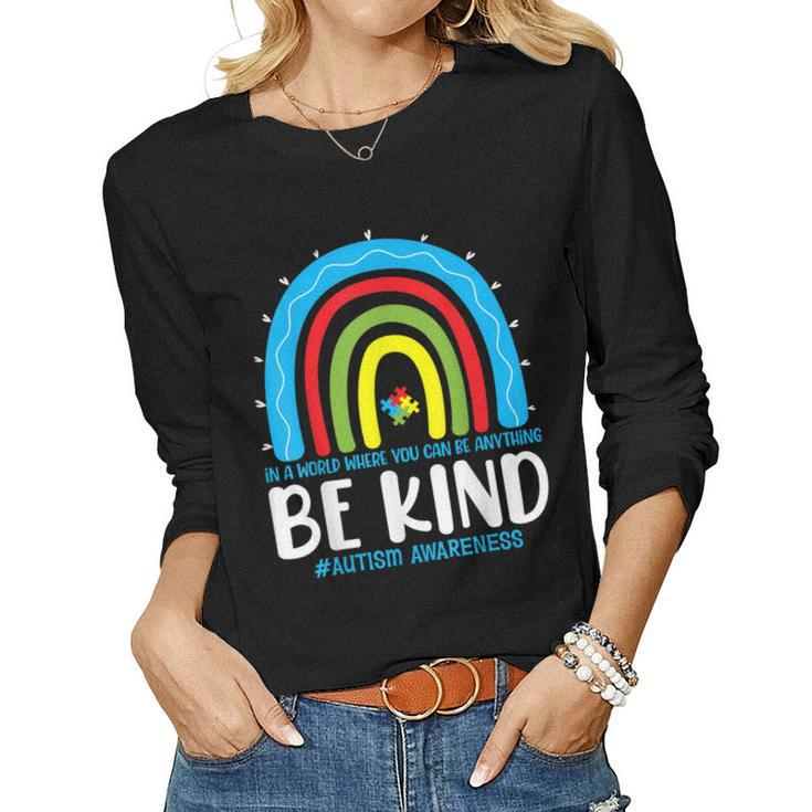 Be Kind Autism Awareness Rainbow Leopard Choose Kindness Women Long Sleeve T-shirt