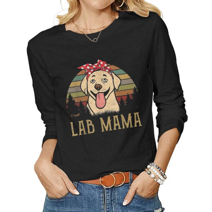 Lab Mama Labrador Retro Funny Mom Mother Lover Gifts Women Women Graphic Long Sleeve T-shirt