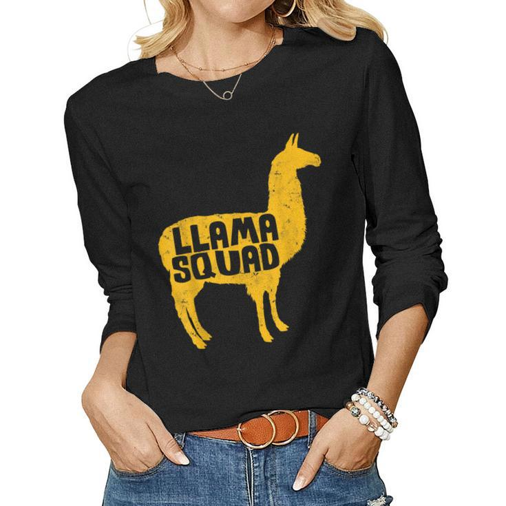 Llama Squad For Boys Girls & Adults Who Love Llamas Women Long Sleeve T-shirt