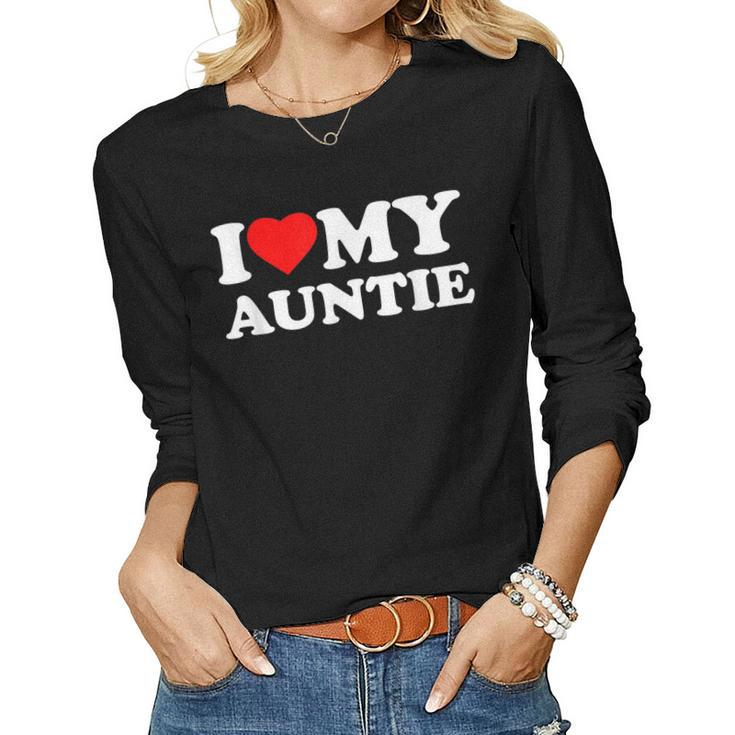 I Love My Auntie Heart Women Long Sleeve T-shirt
