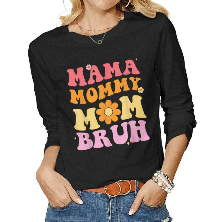 Ma Mama Mom Bruh Leopard Women Mom Women Long Sleeve T-shirt