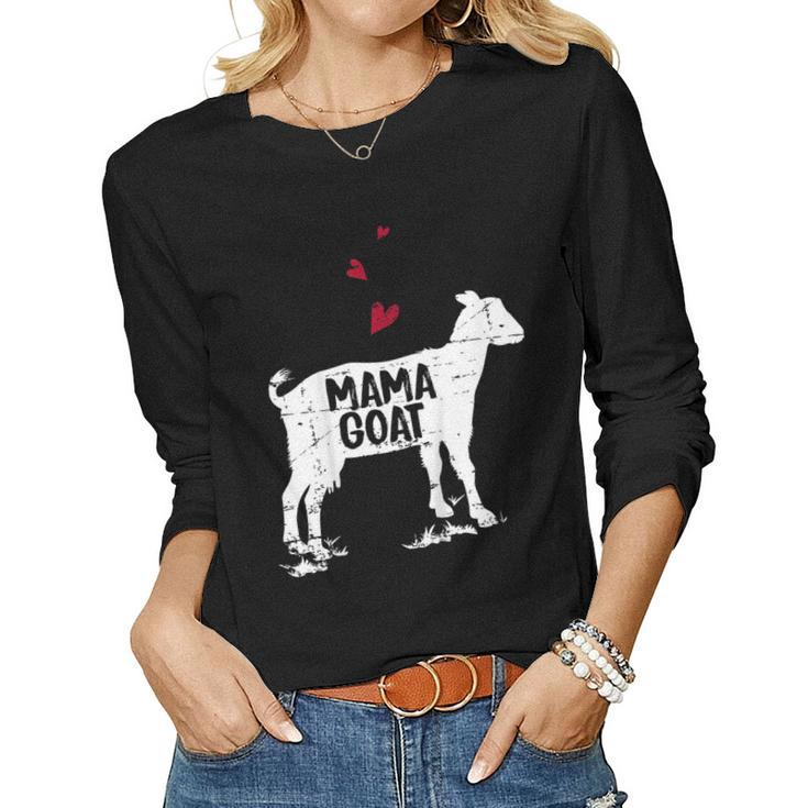 Mama Goat Shirt Farmer Lover Women Long Sleeve T-shirt