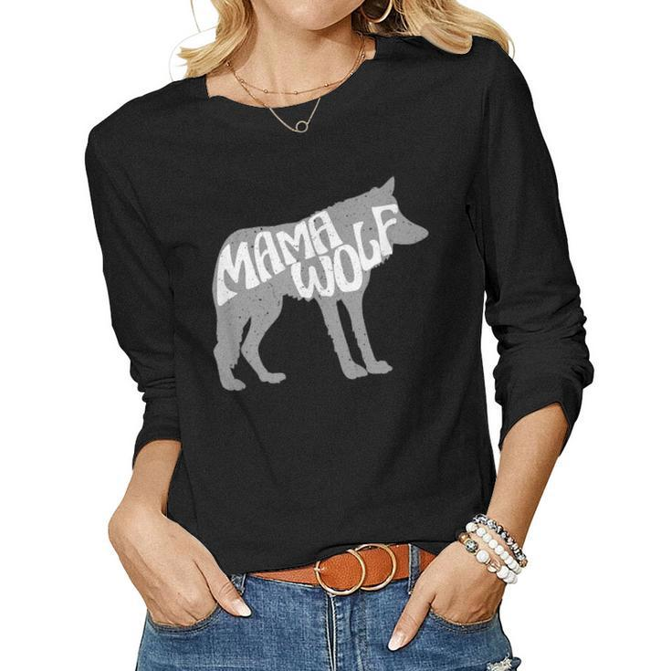 Mama Wolf Shirt T Shirt For Mom Women Long Sleeve T-shirt