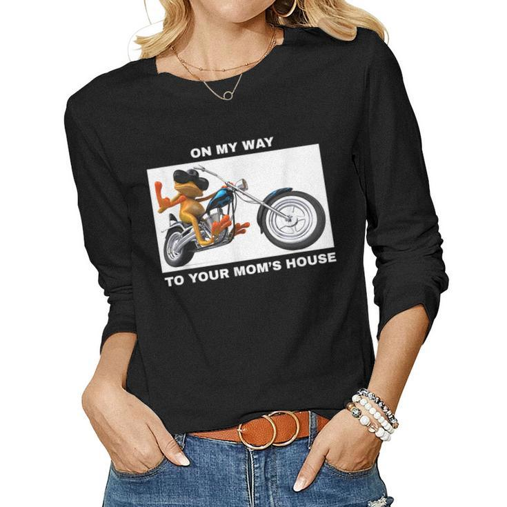 Meme Frog Sarcastic Trendy Dumb Joke Ironic Your Mom Women Long Sleeve T-shirt