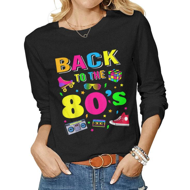 Mens Womens Kids Vintage Retro Back To 80S Graphic Women Long Sleeve T-shirt