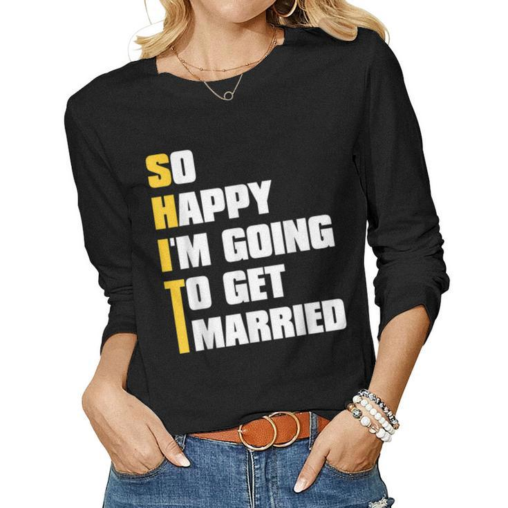 Mens Sarcastic Bachelor Party Stag Groomsmen Getaway Wedding  Women Graphic Long Sleeve T-shirt
