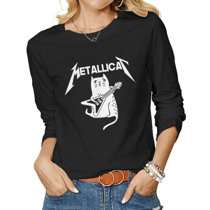 Mettalicat Rock Band Guitar Christmas V2 Women Long Sleeve T-shirt