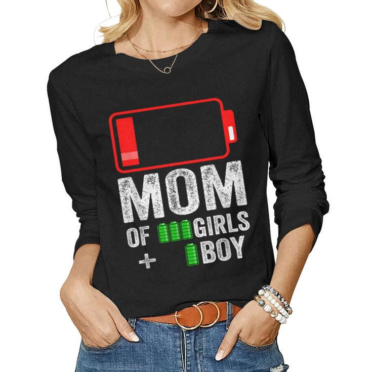 Mom Of 1 Boy 3 Girl From Kid Birthday Women Women Long Sleeve T-shirt