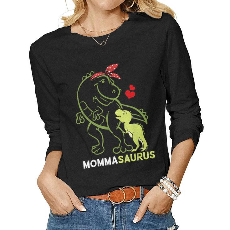 Mommasaurus Momma Dinosaur Baby Mommy Mothers Day  Women Graphic Long Sleeve T-shirt