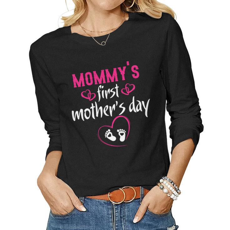 Mommys First Shirt s For Mom Women Long Sleeve T-shirt