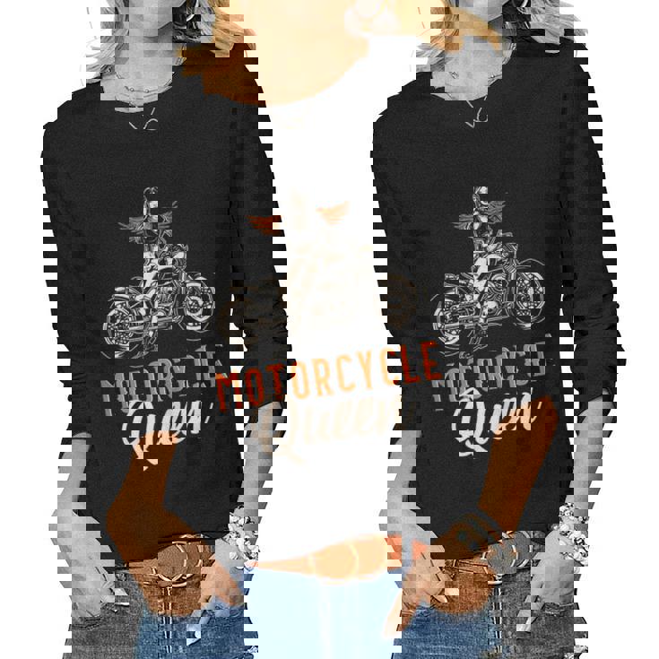 Motorcycle Queen Biker Girl Vintage Motorbike Biker Women Women Long Sleeve T-shirt