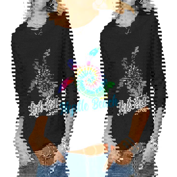 Myrtle Beach Souvenirs Tie Dye Save Sea Turtle S Carolina Women Long Sleeve T-shirt Myrtle Beach Souvenirs Tie Dye Save Sea Turtle S Carolina Women Long Sleeve T-shirt