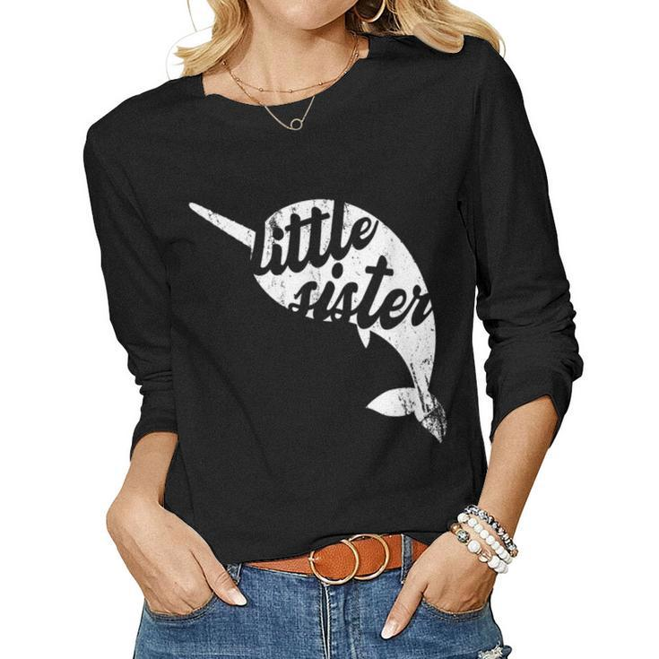 Narwhal Little Matching Family Narwhal Sister Women Long Sleeve T-shirt