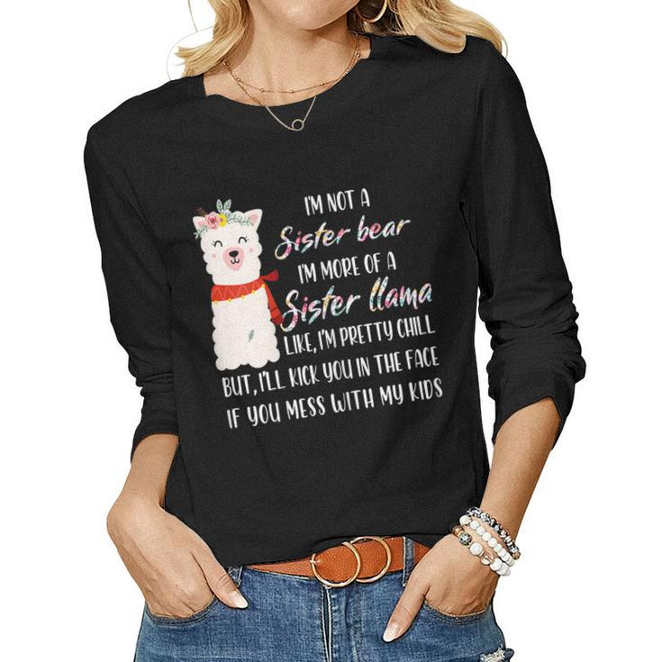 Im Not A Sister Bear Im More Of A Sister Llama Floral Women Long Sleeve T-shirt