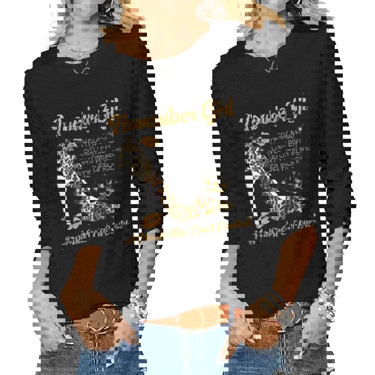 Womens November Girl Hated By Many Leopard High Heels Birthday T-Shirt Womens November Girl Hated By Many Leopard High Heels Birthday T-Shirt