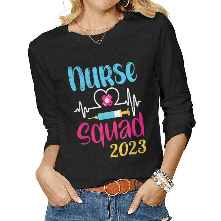 Nurse Squad 2023 Graduation Bsn Rn Nursing Students Graduate Women Long Sleeve T-shirt