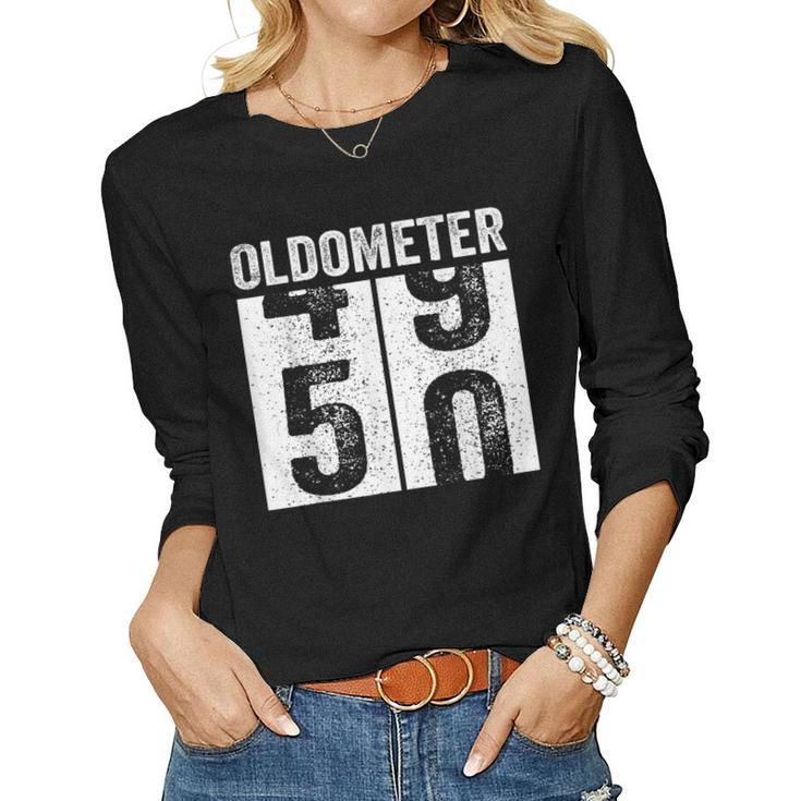 Oldometer 49-50 Shirt 50Th Birthday Men Women Women Long Sleeve T-shirt