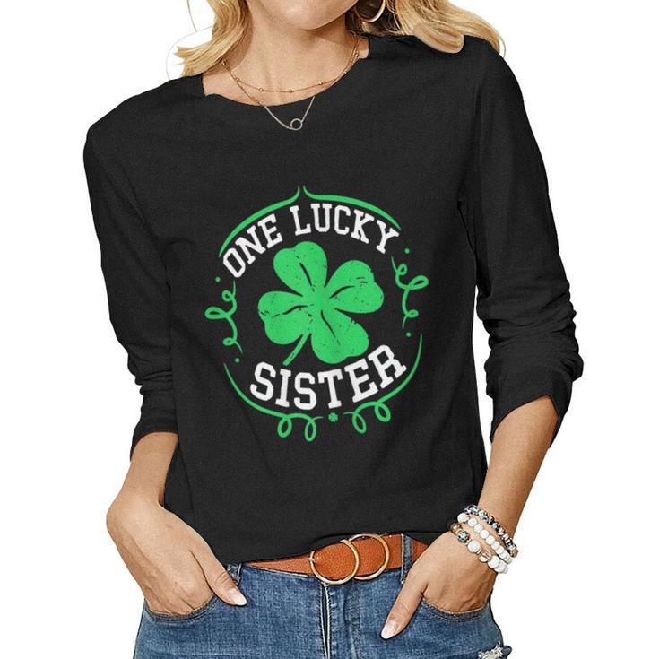 One Lucky Sister St Patricks Day For Women Women Long Sleeve T-shirt