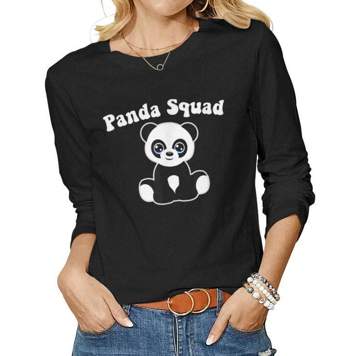 Panda Squad Cute Panda Lover Toddlers Girls Boys Kids Women Long Sleeve T-shirt