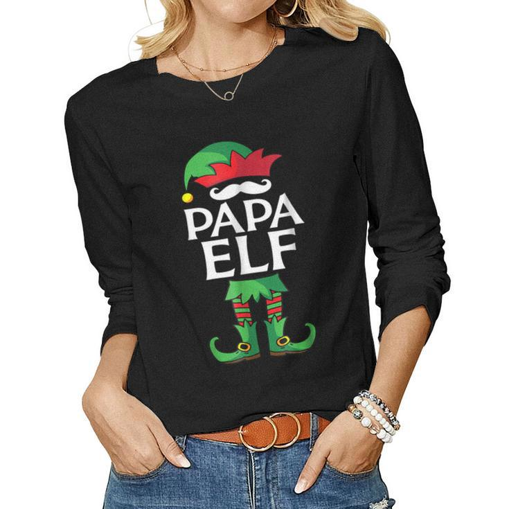 Papa Elf Costume Christmas Holiday Matching Family Women Long Sleeve T-shirt