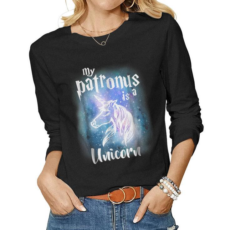 My Patronus Is A Unicorn Cute Horse Lover Women Long Sleeve T-shirt