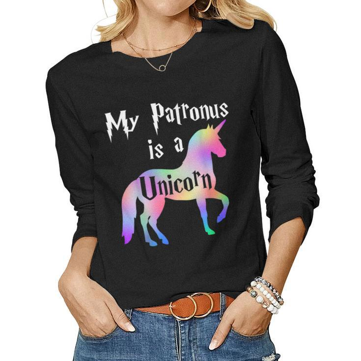 My Patronus Is A Unicorn Cute Horse Lover Women Long Sleeve T-shirt