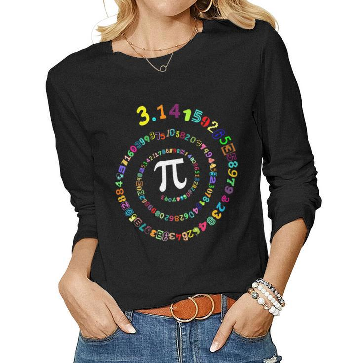 Pi Spiral Novelty For Pi Day Kids Teacher Women Long Sleeve T-shirt