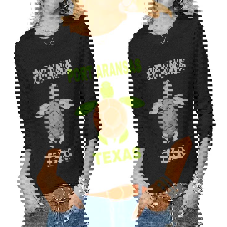 Port Aransas Family Vacation Texas Sea Turtle Women Long Sleeve T-shirt