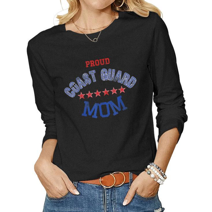 Pride US Army - Proud Coast Guard Mom  Gift Women Graphic Long Sleeve T-shirt